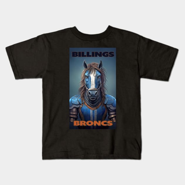 Billings Broncs Kids T-Shirt by Urban Archeology Shop Gallery